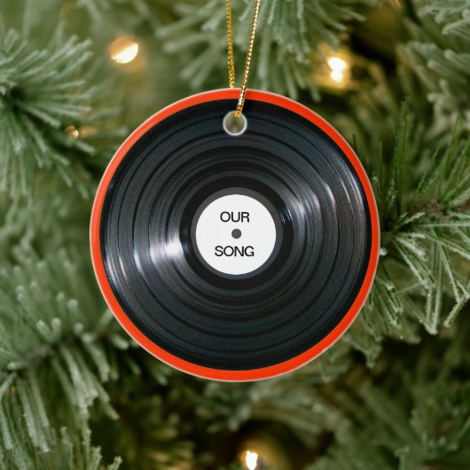 Vinyl LP Record Keramisch Ornament (Boom)