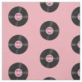 Vinyl LP Record op Roze Patroon Stof