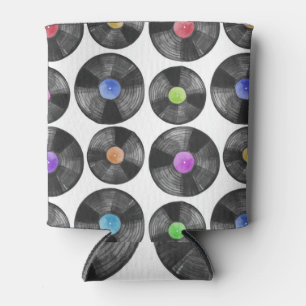 Vinyl LP Records Retro Illustratie Blikjeskoeler