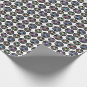 Vinyl LP Records Retro Illustratie Cadeaupapier (Hoek)