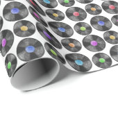 Vinyl LP Records Retro Illustratie Cadeaupapier (Rol Hoek)