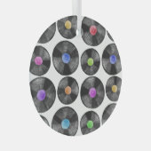 Vinyl LP Records Retro Illustratie Glas Ornament (Voorkant Rechts)