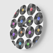 Vinyl LP Records Retro Illustratie Grote Klok (Hoek)