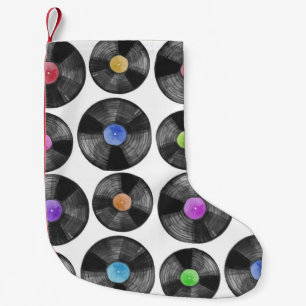Vinyl LP Records Retro Illustratie Kleine Kerstsok