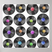 Vinyl LP Records Retro Illustratie Poster (Voorkant)