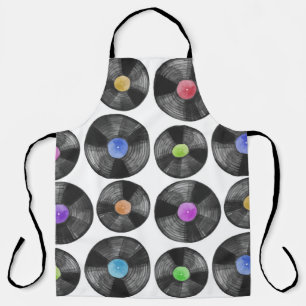 Vinyl LP Records Retro Illustratie Schort