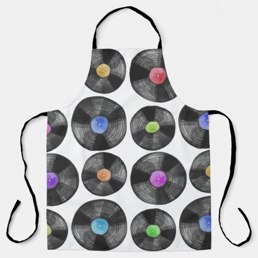 Vinyl LP Records Retro Illustratie Schort (Voorkant)