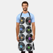 Vinyl LP Records Retro Illustratie Schort (Gedragen)