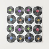 Vinyl LP Records Retro Illustratie Wandkleed (Voorkant (horizontaal))