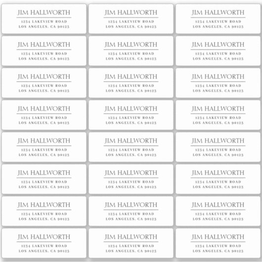 Vinyl Modern Zwart & Wit Retouradres Sticker (Voorkant)