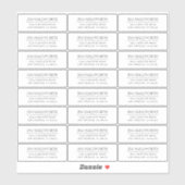 Vinyl Modern Zwart & Wit Retouradres Sticker (Vel)