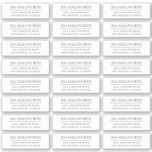 Vinyl Modern Zwart & Wit Retouradres Sticker (Voorkant)