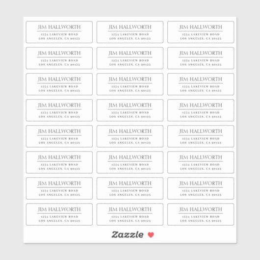 Vinyl Modern Zwart & Wit Retouradres Sticker (Vel)