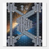 Vinyl Modular Space Station Kaart voor Battletech Behang (Voorkant)