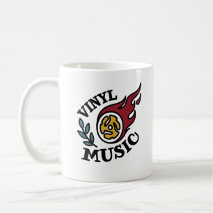 Vinyl muziek vlam tattoo 45 RPM-adapter Koffiemok
