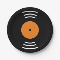 Vinyl muziekplaat novelty papieren borden voor fee
