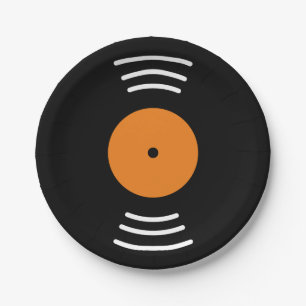 Vinyl muziekplaat novelty papieren borden voor fee bordje