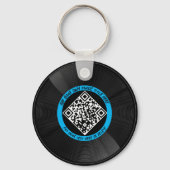 vinyl | Muzikant DJ | QR-code Sleutelhanger (Voorkant)