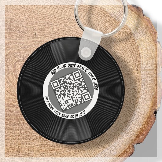 vinyl | Muzikant DJ | QR-code Sleutelhanger