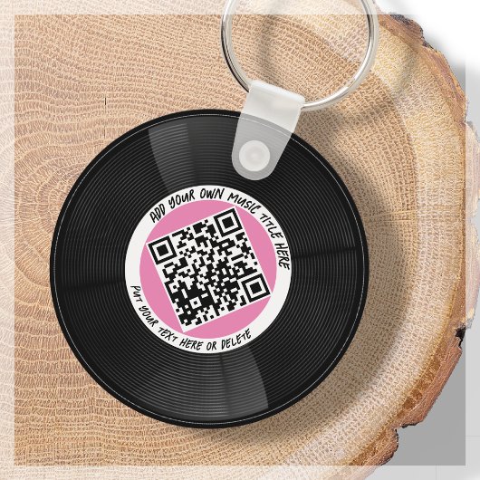 vinyl | Muzikant DJ | QR-code Sleutelhanger