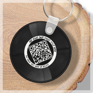 vinyl   Muzikant DJ   QR-code Sleutelhanger