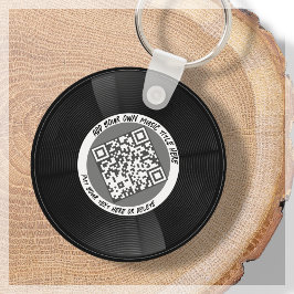 vinyl | Muzikant DJ | QR-code Sleutelhanger