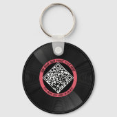 vinyl | Muzikant DJ | QR-code Sleutelhanger (Achterkant)