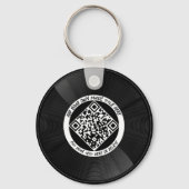 vinyl | Muzikant DJ | QR-code Sleutelhanger (Achterkant)