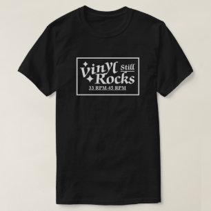 Vinyl nog steeds Rocks 33-45 Rpm rechthoek T-shirt