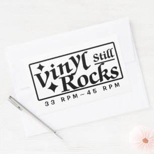 Vinyl nog steeds Rocks 33 RPM 45 RPM Rechthoekige Sticker