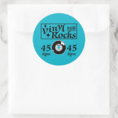 Vinyl nog steeds Rocks 45 rpm Ronde Sticker (Tas)