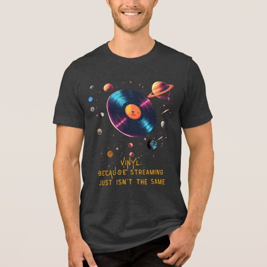 Vinyl: Omdat streaming gewoon niet hetzelfde is Tri-Blend Shirt (Voorkant)