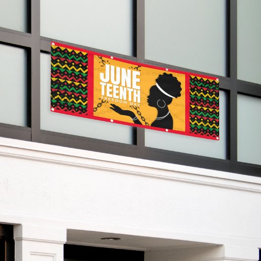 Vinyl Outdoor Banner Juneteenth Celebration (Buitenkant Gebouw)