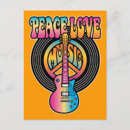 Vinyl Peace Love Music Briefkaart
