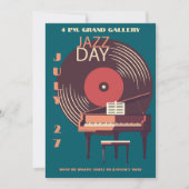  Vinyl & Piano Jazz Uitnodiging (Voorkant)