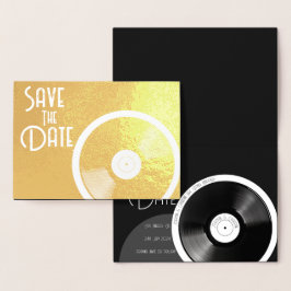 Vinyl Plaat Retro 70er Jaren Zwart en Wit Minimali Folie Kaarten