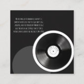 Vinyl Plaat Retro 70er Zwart en Wit Minimalistisch Informatiekaartje (Achterkant)
