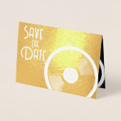 Vinyl Plaat Retro 70er Zwart Wit Minimalistisch Folie Kaarten (Voorkant)