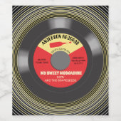 Vinyl plaat single gepersonaliseerd zelfgemaakt wijn etiket (Enkel label)