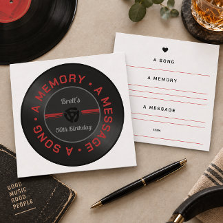 Vinyl Plaat Verjaardag Deel een Liedherinnering Aa Notitiekaartje