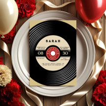  vinyl plaat verjaardagsuitnodiging