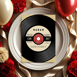  vinyl plaat verjaardagsuitnodiging kaart