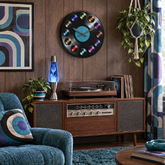 Vinyl Plaatalbum Retro LP Boho Ronde Klok