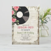 Vinyl plat Verjaardagsuitnodiging Kaart (Staand voorkant)