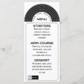 Vinyl Platen Muzikale Trouw Zwart en Wit Menu (Voorkant)