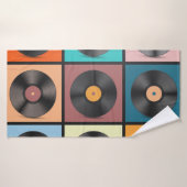 Vinyl platen: retro LP set. Badhanddoek (Badhanddoek)