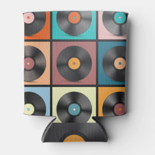 Vinyl platen: retro LP set. Blikjeskoeler