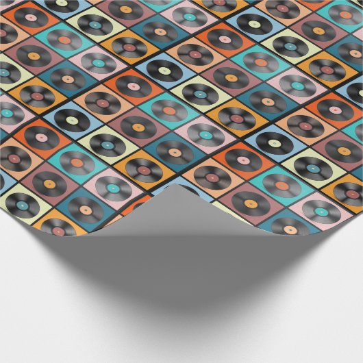 Vinyl platen: retro LP set. Cadeaupapier (Hoek)