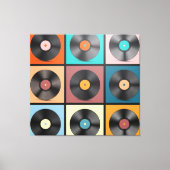 Vinyl platen: retro LP set. Canvas Afdruk (Voorkant)