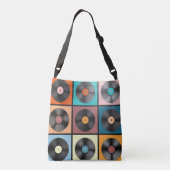 Vinyl platen: retro LP set. Crossbody Tas (Achterkant)